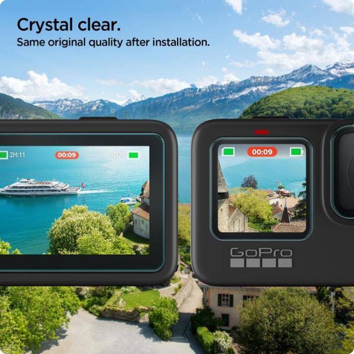 Spigen - [2-Pack] Spigen GoPro Hero 9/10/11/12 Härdat Glas Skärmskydd - Clear
