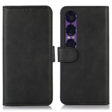 A-One Brand - Sony Xperia 1 VII Plånboksfodral Cowhide Texture Läder - Svart
