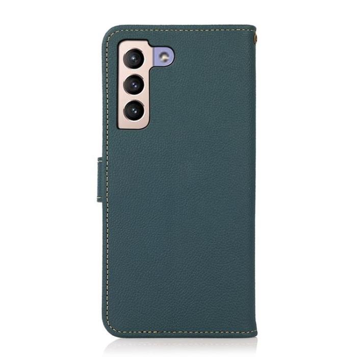 KHAZNEH - KHAZNEH Äkta Läder Fodral Galaxy S22 5G - Grön