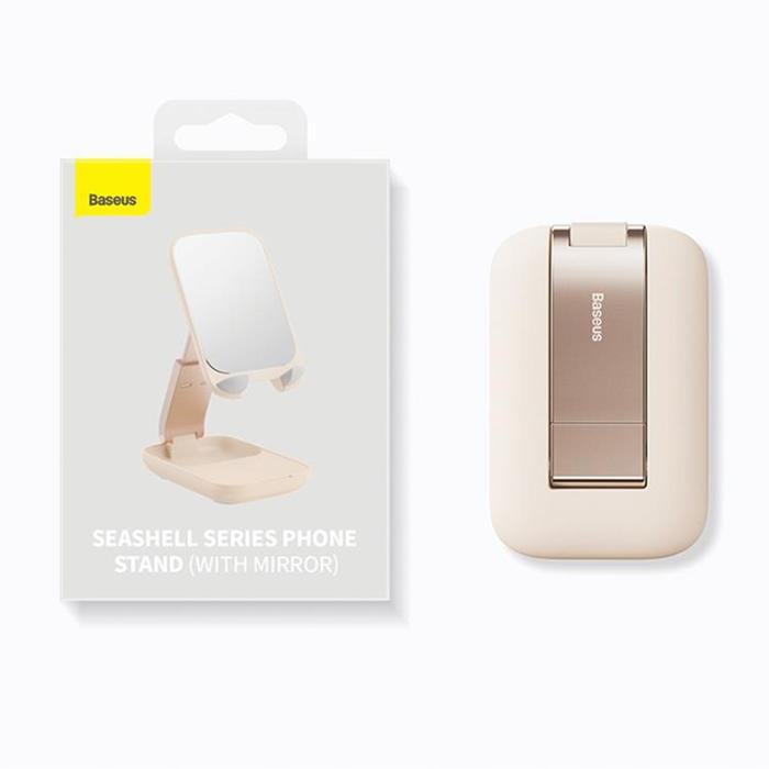 BASEUS - Baseus Mobilhållare Seashell Series med Mirror - Beige