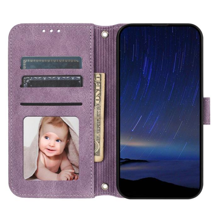 OEM - Samsung Galaxy S26 Fodral Konstläder Impräntat - Lila