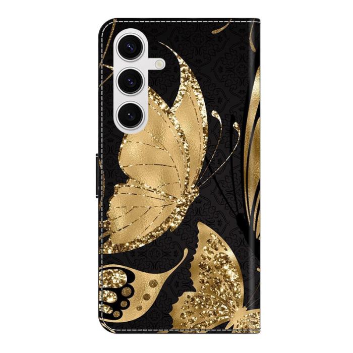 OEM - Samsung Galaxy S26 / S26 Pro Plånboksfodral 3D Mönster Konstläder Gyllene Fjäril