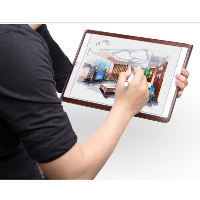 UTGATT5 - Qialino Äkta Läder Dual Kick-Stand Fodral till Apple iPad Pro - Brun