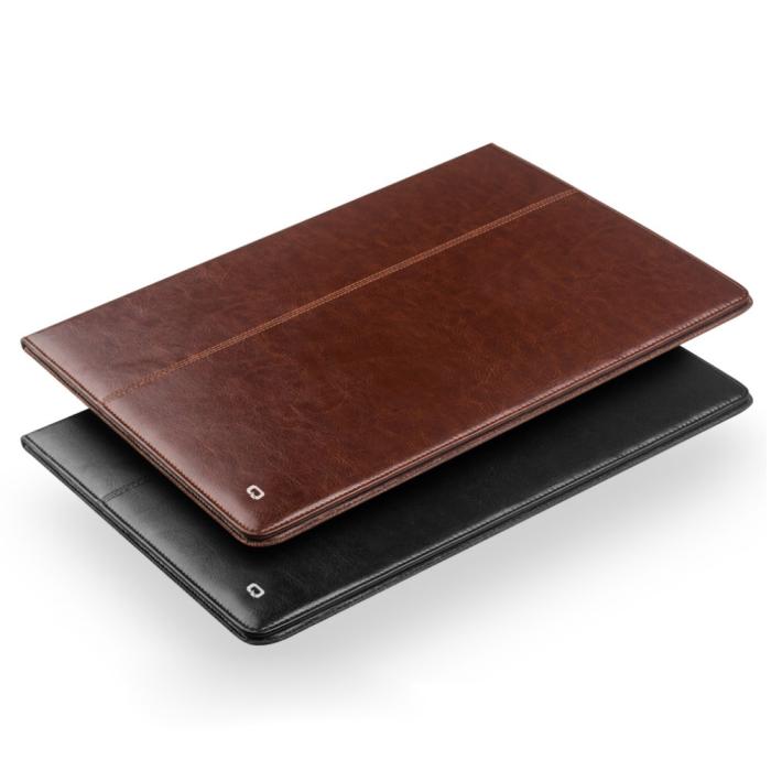 UTGATT5 - Qialino Äkta Läder Dual Kick-Stand Fodral till Apple iPad Pro - Brun