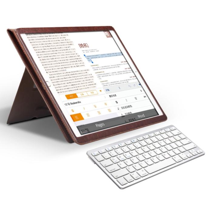 UTGATT5 - Qialino Äkta Läder Dual Kick-Stand Fodral till Apple iPad Pro - Brun