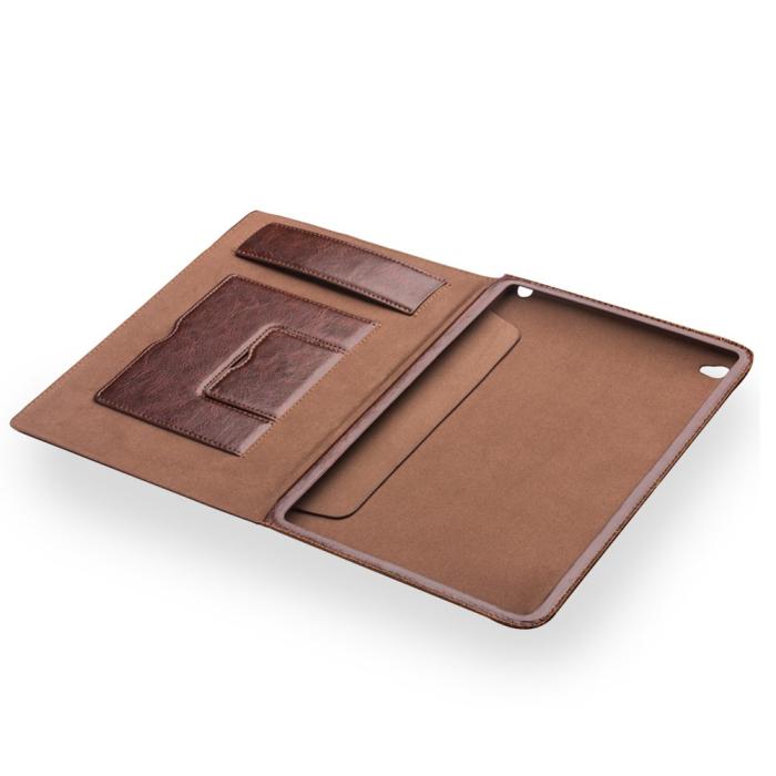 UTGATT5 - Qialino Äkta Läder Dual Kick-Stand Fodral till Apple iPad Pro - Brun