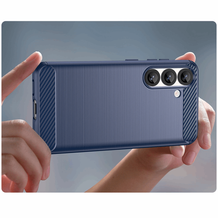 OEM - Galaxy S25 Plus Mobilskal Carbon Flexible - Blå