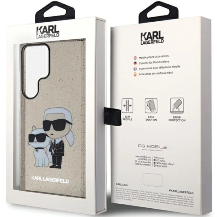 KARL LAGERFELD - Karl Lagerfeld Mobilskal till Galaxy S24 Ultra IML Glitter Karl & Choupette