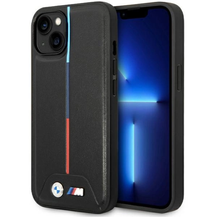 BMW iPhone 15/14/13 Mobilskal M Quilted Tricolor - Svart | 2353 | AlltMobil