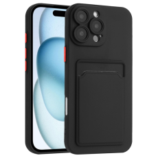 A-One Brand - iPhone 16 Pro Mobilskal Korthållare TPU - Svart