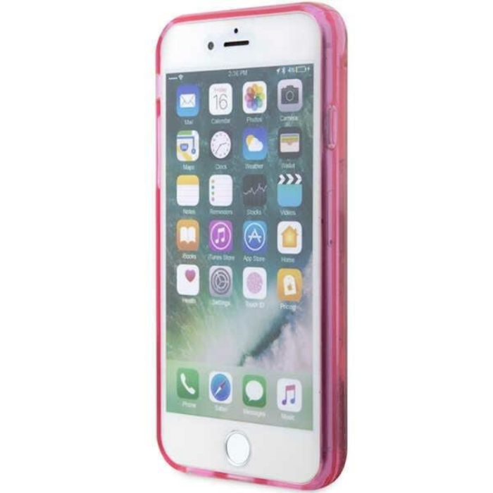 KARL LAGERFELD - Karl Lagerfeld iPhone 7/8/SE (2020/2022) Skal Liquid Glitter Head - Rosa
