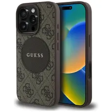 Guess - Guess iPhone 16 Pro Max Mobilskal MagSafe 4G Circle - Brun