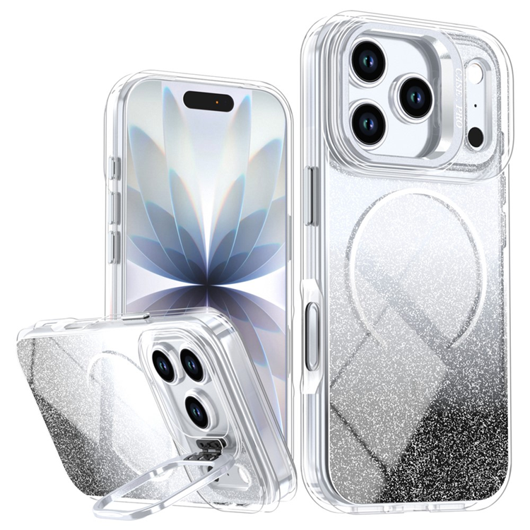 iPhone 17 Pro Max Mobilskal MagSafe Shockproof Glitter Gradient (Svart) | 2353 | AlltMobil