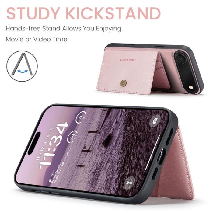 OEM - JEEHOOD Mobilskal till iPhone Air Konstläder + Plast Avtagbar - Rosa