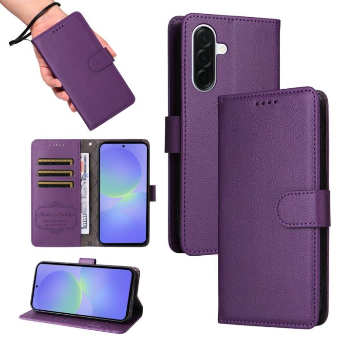 OEM - Samsung Galaxy A37 Plånboksfodral Konstläder RFID Skydd - Lila