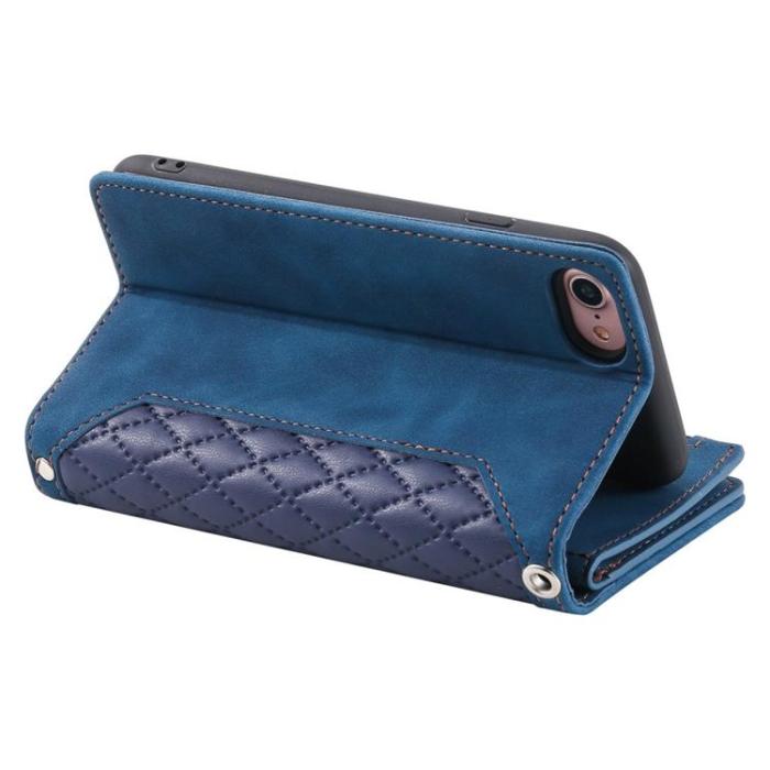 A-One Brand - iPhone 7/8/SE (2022/2020) Plånboksfodral Rhombus Grid - Blå