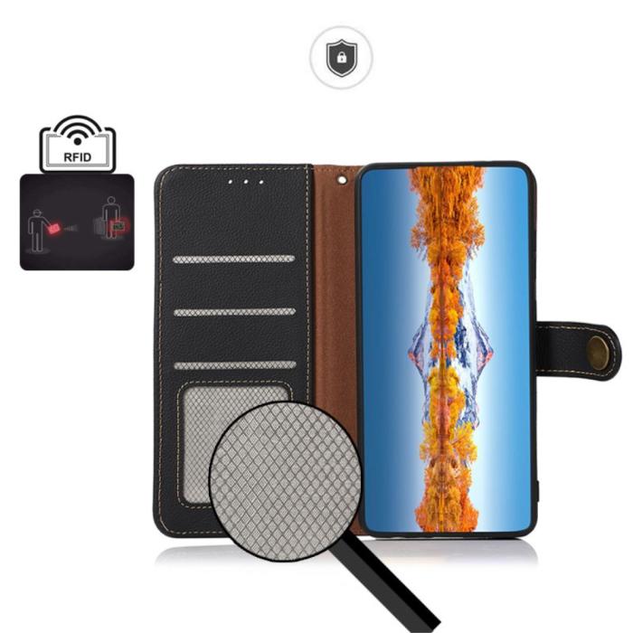 KHAZNEH - Khazneh Äkta Läder Fodral till iPhone 13 Pro Max - Svart