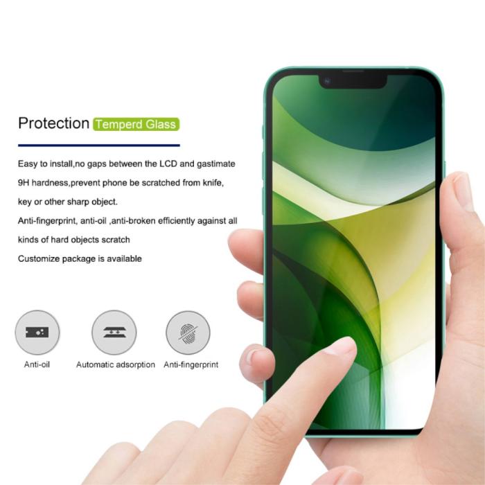 Mocolo - MOCOLO Härdat Glas Skärmskydd iPhone 13 Pro Max - Svart