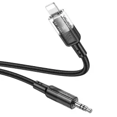 Hoco - Hoco Aux Kabel 3.5mm Mini Jack Till Lightning 1.2m - Svart