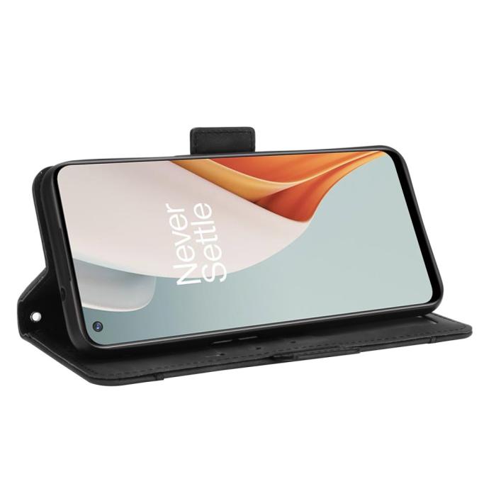 A-One Brand - Multiple Card Slots Läder Plånboksfodral OnePlus Nord N100 - Svart