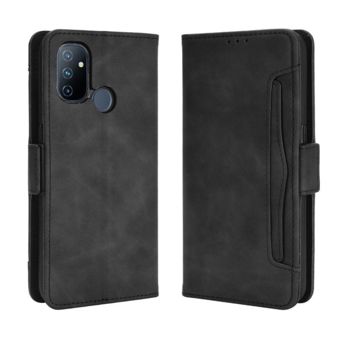 A-One Brand - Multiple Card Slots Läder Plånboksfodral OnePlus Nord N100 - Svart