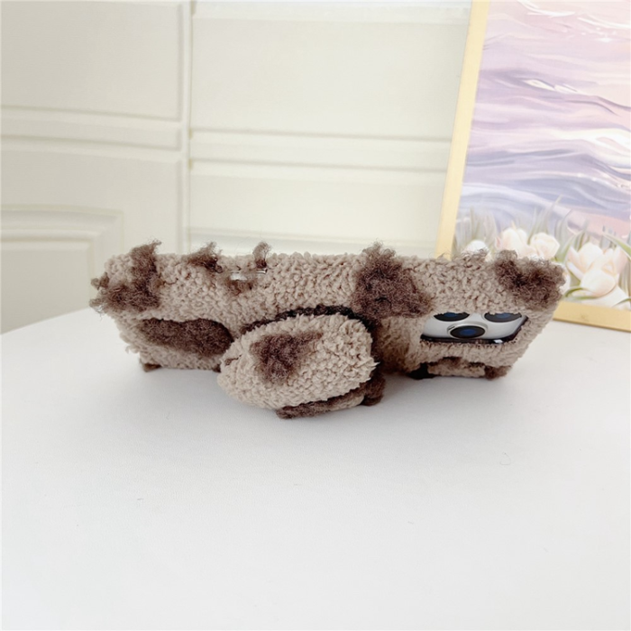 A-One Brand - iPhone 17 Pro Max Mobilskal 3D Heart Plush TPU Winter Warm - Lila