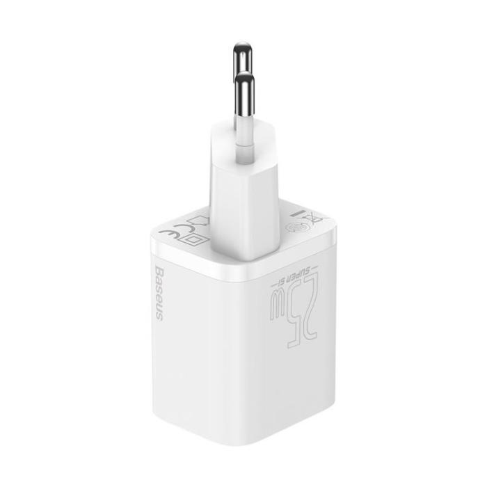 BASEUS - Baseus EU Super Väggladdare USB Type-C Kabel 1m 25W - Vit