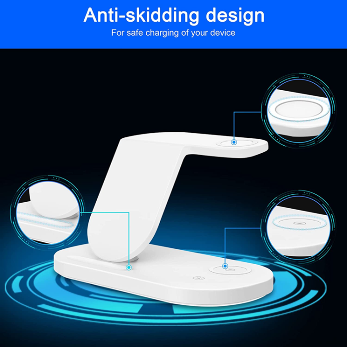 A-One Brand - 3-in-1 Trådlös Laddare till Samsung-enheter - Vit