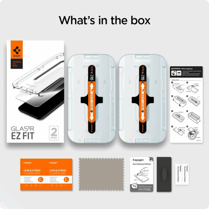 Spigen - SPIGEN Ez Fit 2-Pack Härdat Glas Skärmskydd.Tr iPhone 12 Pro Max - Svart