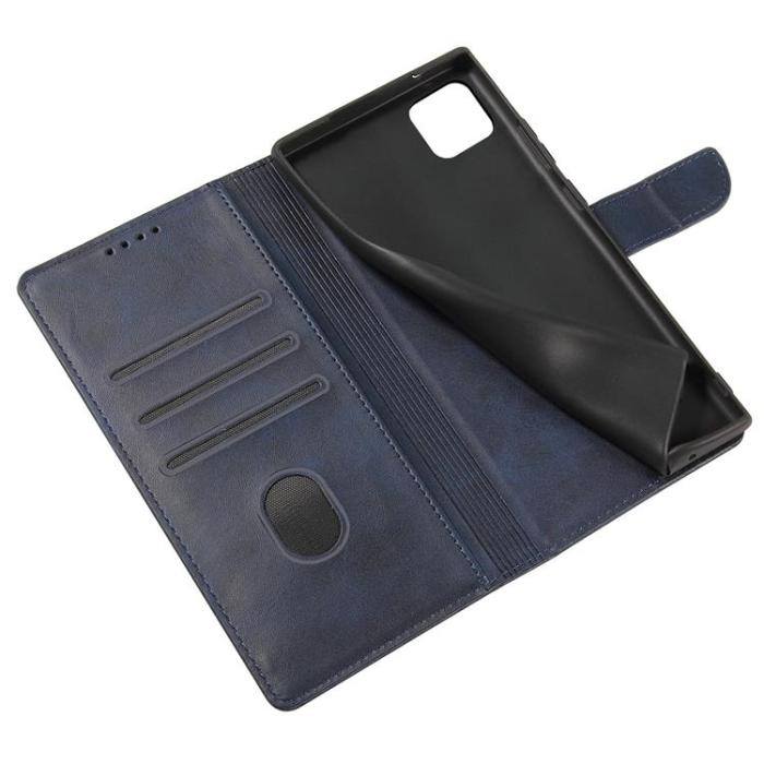 Ruhtel - Magnet Elegant Kickstand Fodral Samsung Galaxy A22 4G - Blå