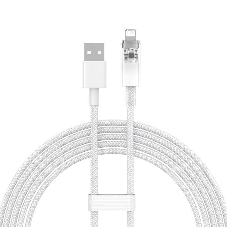 Baseus USB-A till Lightning kabel Explorer 2.4A 2m - Vit | 3541 | AlltMobil