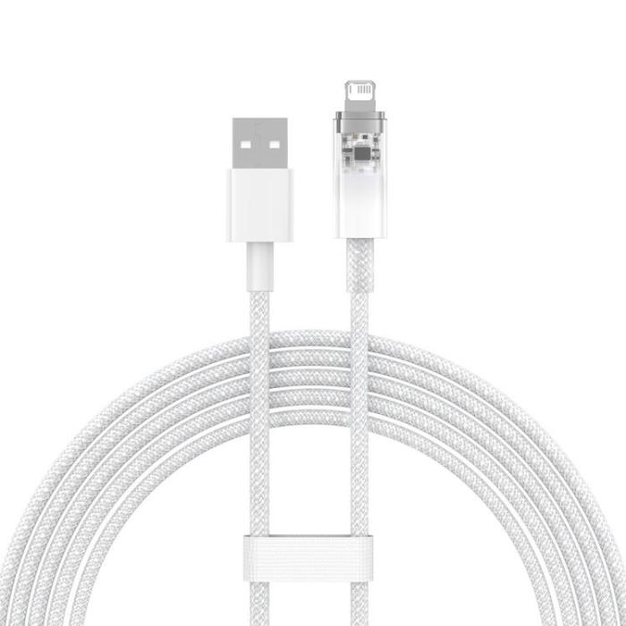 BASEUS - Baseus USB-A till Lightning kabel Explorer 2.4A 2m - Vit