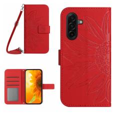 OEM - Samsung Galaxy S26 Pl&aring;nboksfodral Solros Pr&auml;gling Konstl&auml;der - R&ouml;d