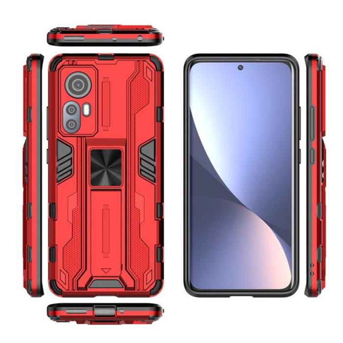 A-One Brand - Kickstand Shockproof Skal Xiaomi 12 Pro - Röd