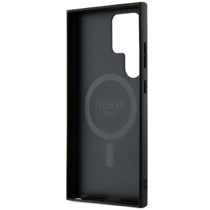Guess - Guess Mobilskal till Galaxy S24 Ultra Magsafe Collection Läder Metall Logo