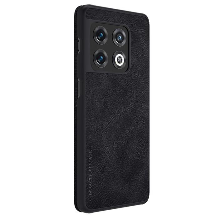 UTGATT1 - Nillkin OnePlus 10 Pro Plånboksfodral Qin Läder Holster - Svart