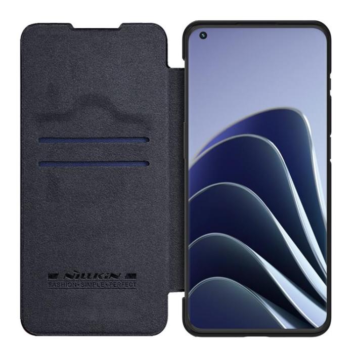 UTGATT1 - Nillkin OnePlus 10 Pro Plånboksfodral Qin Läder Holster - Svart