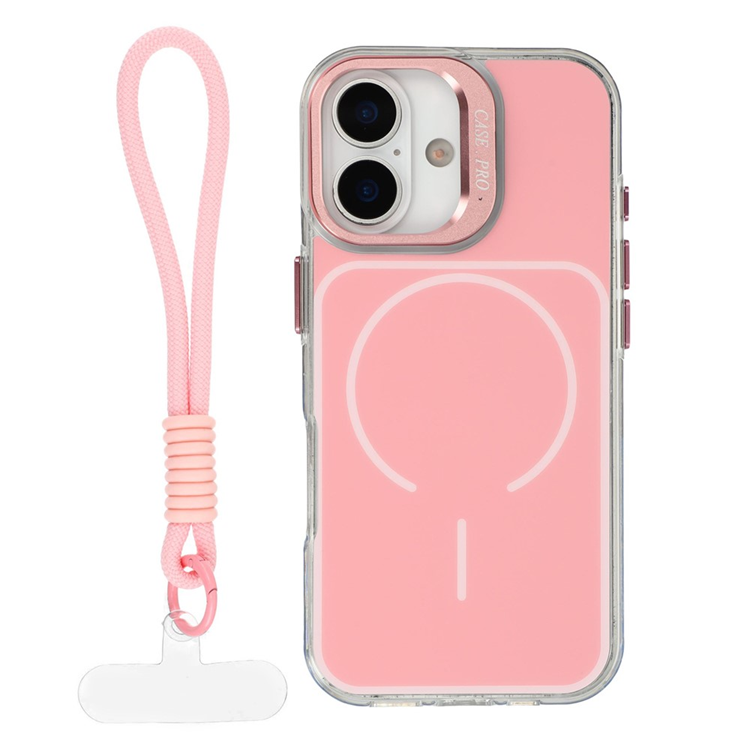 Mobilskal till iPhone 17 MagSafe med Matchande Handrem Lens Kickstand - Rosa (Rosa) | 2353 | AlltMobil