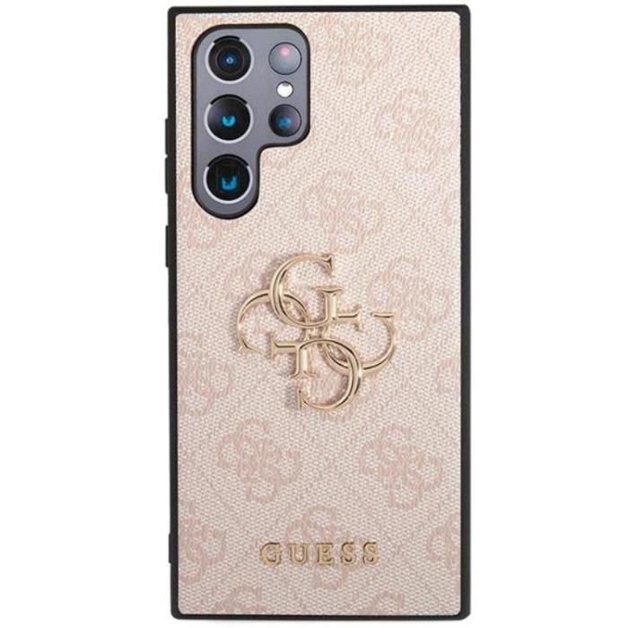 UTGATT5 - Guess Galaxy S23 Ultra Skal 4G Big Metal Logo - Rosa
