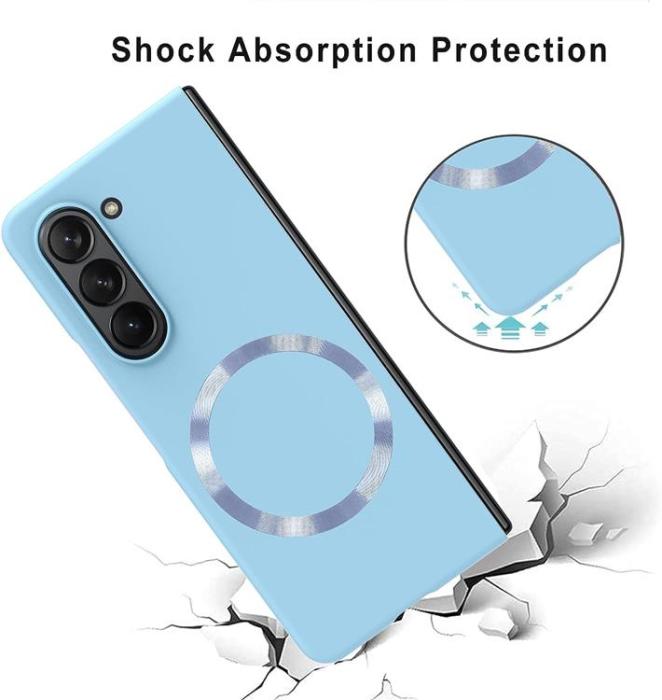 OEM - Galaxy Z Fold 5 Mobilskal Magsafe Skin-touch PC Slim - Babyblå