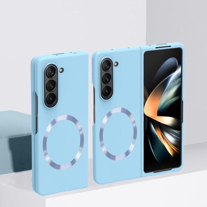 OEM - Galaxy Z Fold 5 Mobilskal Magsafe Skin-touch PC Slim - Babyblå