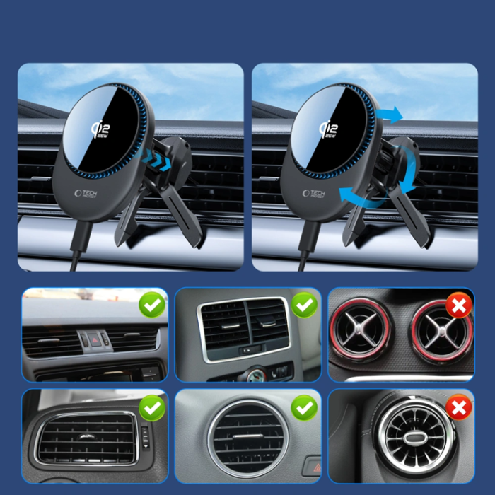 Tech-Protect - Tech-Protect Bilhållare För Instrumentbräda & Vent Magsafe Magnetic - Svart