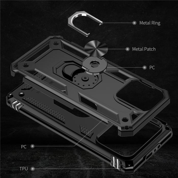 OEM - iPhone 15 Pro Mobilskal Kickstand - Svart