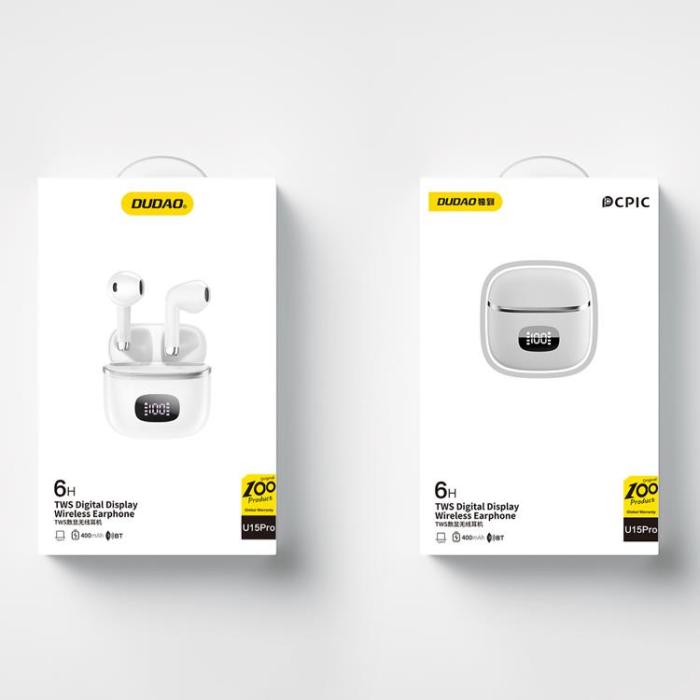 Dudao - Dudao TWS In-Ear 5.3 Bluetooth Trådlös Hörlurar - Vit