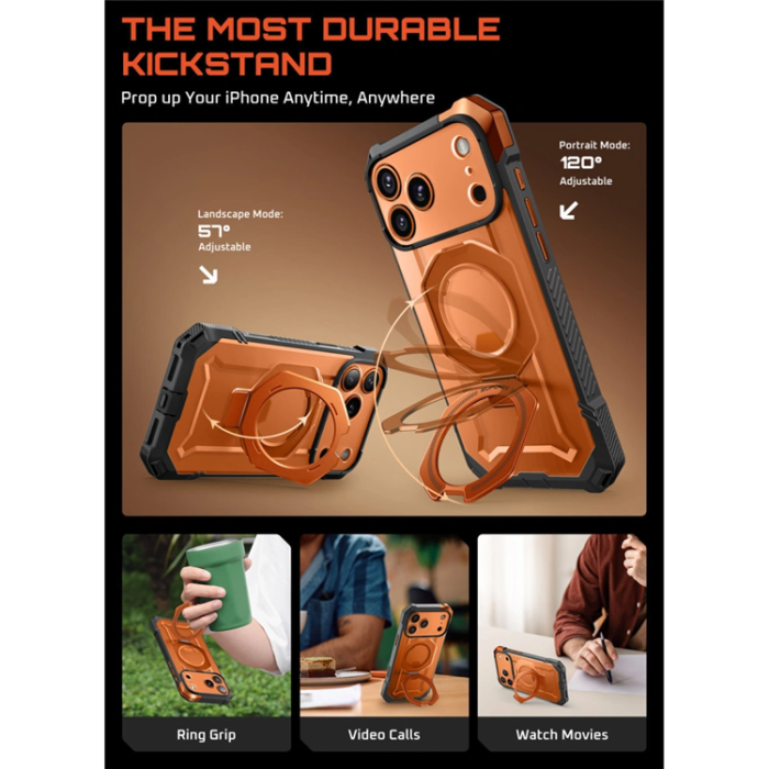 SupCase - Supcase iPhone 17 Pro Mobilskal Magsafe UB Grip - Clear/Coral