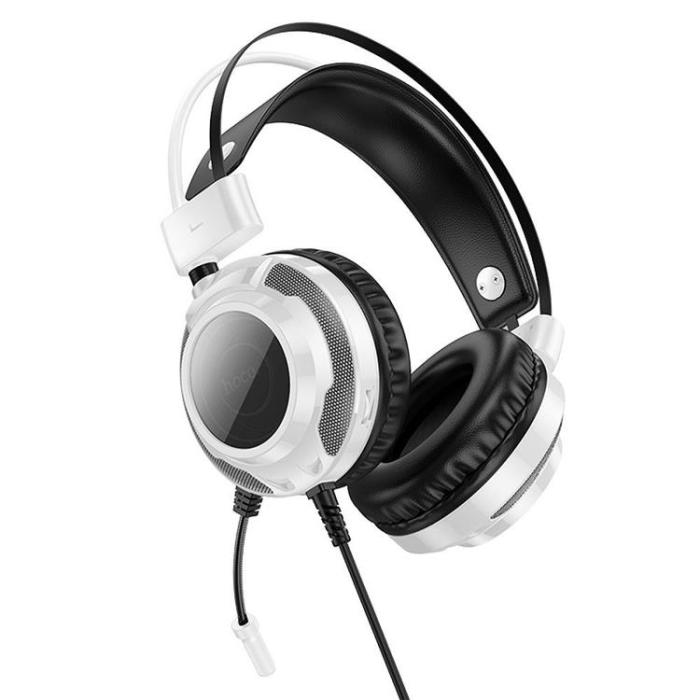 Hoco - Hoco On-Ear Gaming Hörlurar USB-A/Jack 3.5mm - Vit