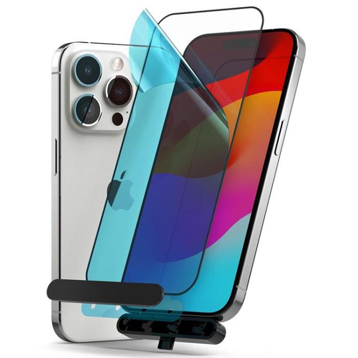 Ringke - Ringke iPhone 15 Pro Härdat Glas Skärmskydd - Svart
