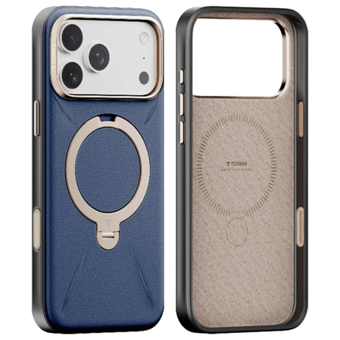 Torras - TORRAS iPhone 17 Pro Max Mobilskal MagSafe Ostand Q PRO - Mörkblå