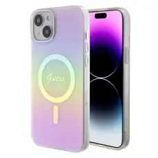 Guess - Guess Mobilskal till iPhone 15 Plus Magsafe IML Iridescent - Rosa