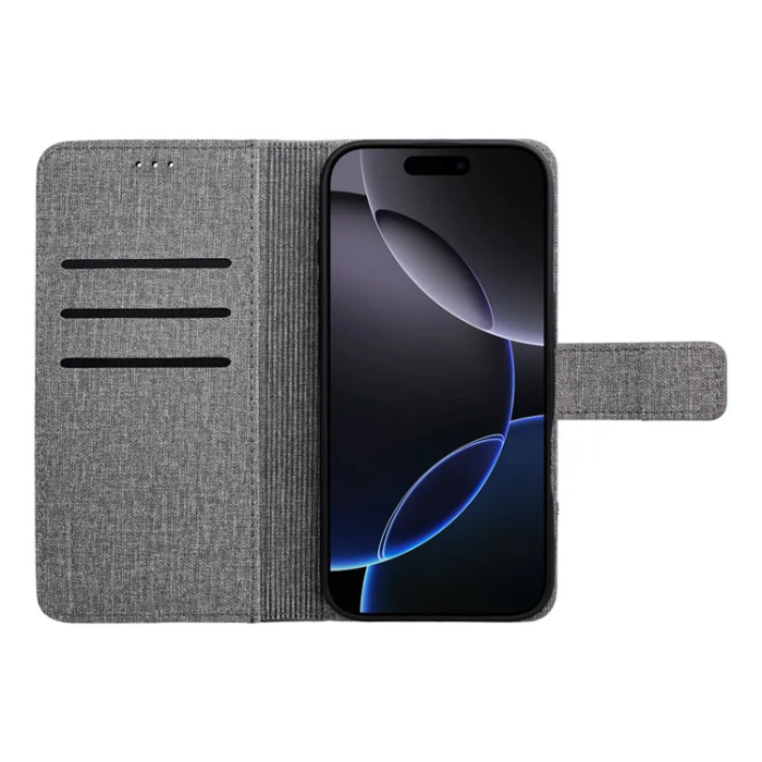 OEM - iPhone 16e Plånboksfodral Gomma - Grå